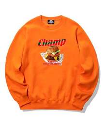 CHAMP BURGER Crew Neck - Orange