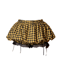 DAMP（ドントアスクマイプラン）の「チェックバルーンスカートパンツ-イエロー（スカート）」