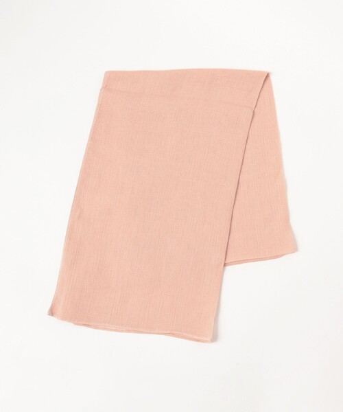 Ray BEAMS(レイビームス)の「コットン リネン ストール(マフラー・レディース・ピンク/オフホワイト・ONE SIZE)」の4枚目の写真