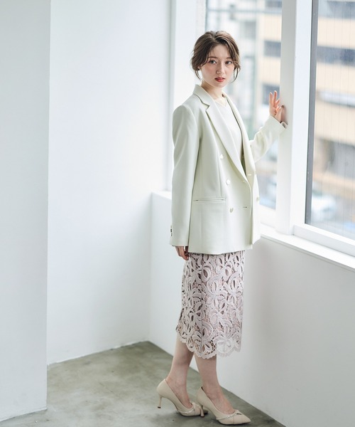 12Twelve Agenda（トゥエルブ　アジェンダ）の「ウォッシャブルダブルクロステーラードジャケット（テーラードジャケット・レディース・ネイビー/グレイッシュベージュ/アイボリー・M/S）」の7枚目の写真