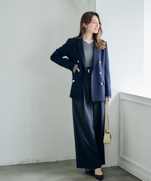 12Twelve Agenda（トゥエルブ　アジェンダ）の「ウォッシャブルダブルクロステーラードジャケット（テーラードジャケット・レディース・ネイビー/グレイッシュベージュ/アイボリー・M/S）」の22枚目の写真