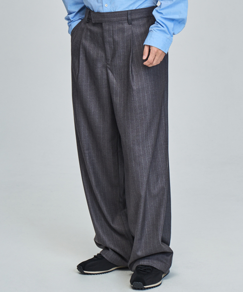 PRAIRIE(KR)(プレーリー)の「ストライプワイドスラックス(グレー)(スラックス・メンズ・その他・SMALL/MEDIUM/LARGE)」の20枚目の写真