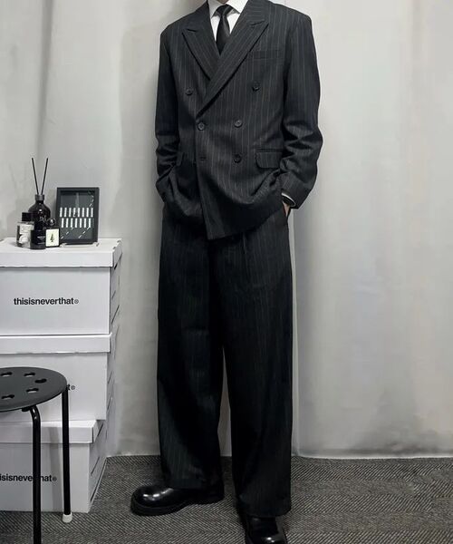 PRAIRIE(KR)(プレーリー)の「ストライプワイドスラックス(グレー)(スラックス・メンズ・その他・SMALL/MEDIUM/LARGE)」の14枚目の写真