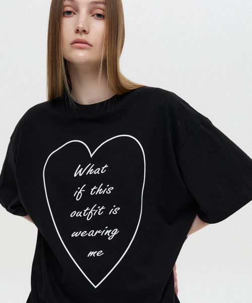 DNSR WOMEN(ディーエヌエスアールウーマン)の「オーバーサイズハートTシャツブラック(Tシャツ/カットソー・レディース・その他・OS)」の3枚目の写真