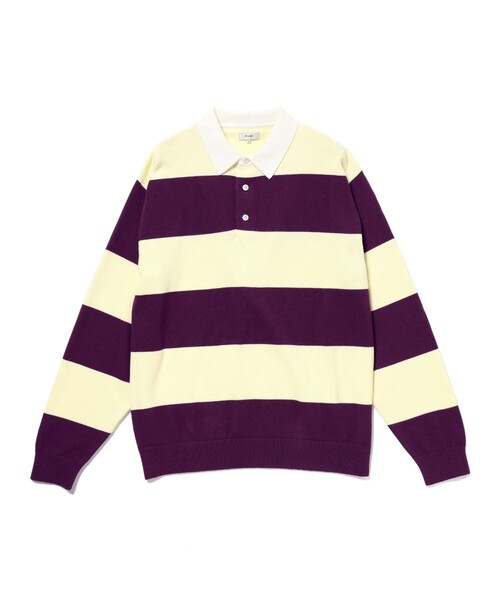 BEAMS（ビームス）の「ワイドフィット 7ゲージ ラガー ニットポロシャツ（ニット/セーター・メンズ・イエロー/パープル・S/M/L/XL）」の2枚目の写真