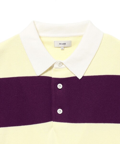 BEAMS（ビームス）の「ワイドフィット 7ゲージ ラガー ニットポロシャツ（ニット/セーター・メンズ・イエロー/パープル・S/M/L/XL）」の14枚目の写真