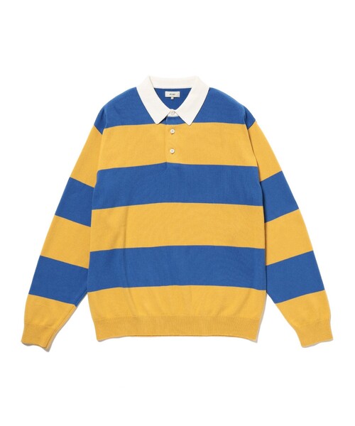 BEAMS(ビームス)の「ワイドフィット 7ゲージ ラガー ニットポロシャツ(ニット/セーター・メンズ・イエロー/パープル・S/M/L/XL)」の6枚目の写真