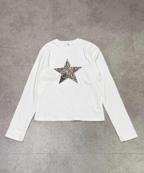 lilful(リルフル)の「【26年春夏新作】レオパード柄 スタープリント クロップドトップス(Tシャツ/カットソー・レディース・ホワイト/ブラック・S/M)」の10枚目の写真