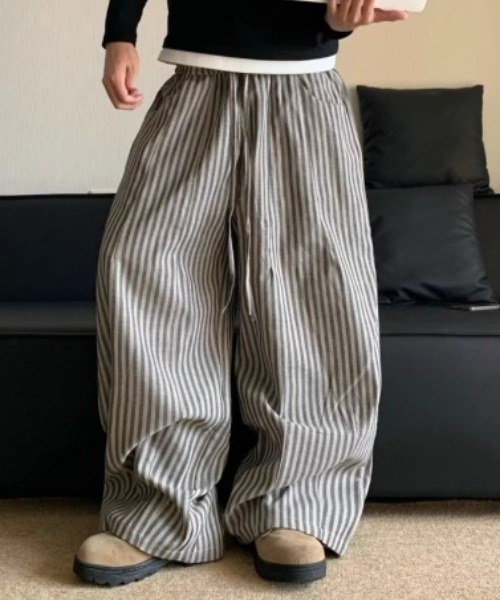 link lot(リンクロット)の「ワイドストライプイージーパンツ(その他パンツ・メンズ・ブラック/グレー・M/L)」の15枚目の写真