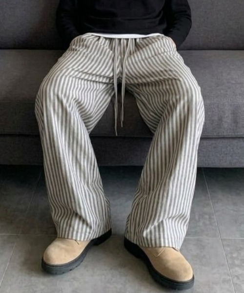 link lot(リンクロット)の「ワイドストライプイージーパンツ(その他パンツ・メンズ・ブラック/グレー・M/L)」の17枚目の写真