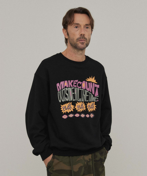 WMC（ダブリューエムシー）の「トロピカルフォントスウェット_BLACK（スウェット・メンズ・ブラック・MEDIUM/LARGE/X-LARGE）」の3枚目の写真