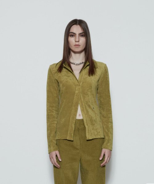 THREE TO EIGHTY(スリートゥエイティー)の「Terry Polo Top (Olive)(ポロシャツ・レディース・その他・LARGE)」の1枚目の写真