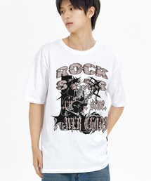 スケルトンロックスター 半袖Tシャツ ホワイト