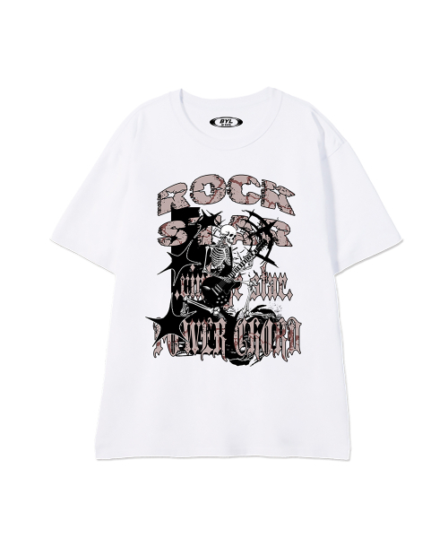 BY.L（バイエル）の「スケルトンロックスター 半袖Tシャツ ホワイト（Tシャツ/カットソー・メンズ・その他・MEDIUM/LARGE/X-LARGE/XX-LARGE）」の2枚目の写真