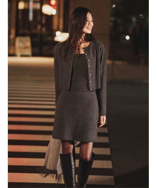 anuans（アニュアンス）の「ヤクウールニットセット（セットアップ・レディース・グレー/カーキブラウン/ブラック・MEDIUM/SMALL）」の6枚目の写真