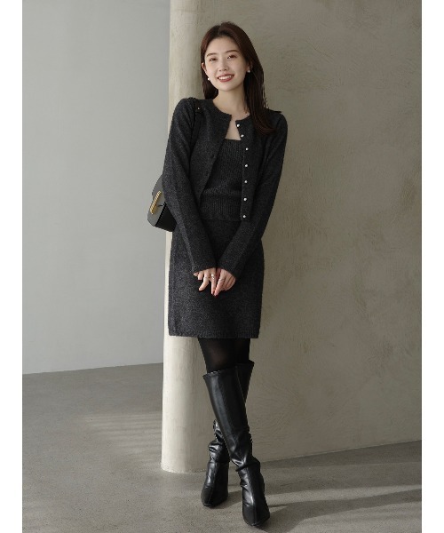 anuans（アニュアンス）の「ヤクウールニットセット（セットアップ・レディース・グレー/カーキブラウン/ブラック・MEDIUM/SMALL）」の14枚目の写真