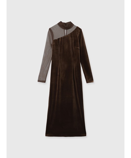 シアーコンビタイトワンピース（ワンピース）｜anuans（アニュアンス