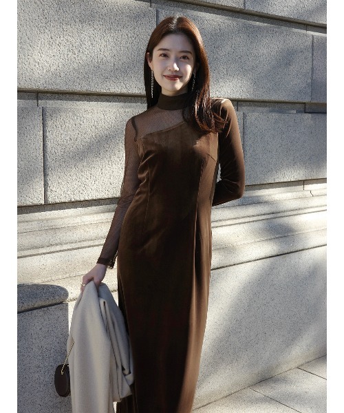 anuans（アニュアンス）の「シアーコンビタイトワンピース（ワンピース