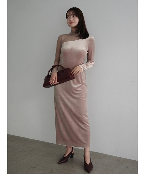 シアーコンビタイトワンピース（ワンピース）｜anuans（アニュアンス