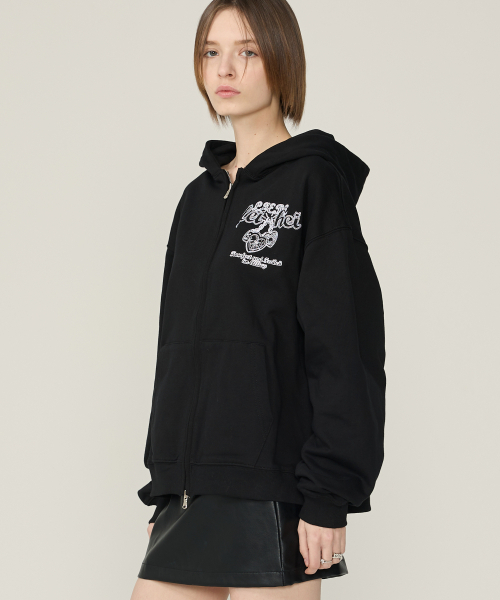 FEIHEI(フェイヘイ)の「LOVE’S HANDCUFFS フードジップアップ ブラック(パーカー・レディース・ブラック・SMALL/MEDIUM/LARGE)」の1枚目の写真