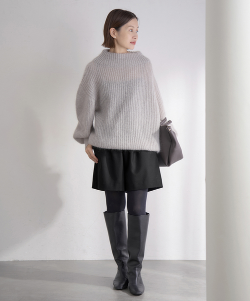 IENA（イエナ）の「ウォッシャブルサキソニーウールショートパンツ（その他パンツ・レディース・チャコールグレー/ブラック・38/36）」の9枚目の写真