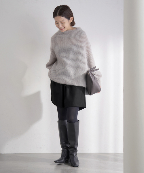 IENA（イエナ）の「ウォッシャブルサキソニーウールショートパンツ（その他パンツ・レディース・チャコールグレー/ブラック・38/36）」の10枚目の写真