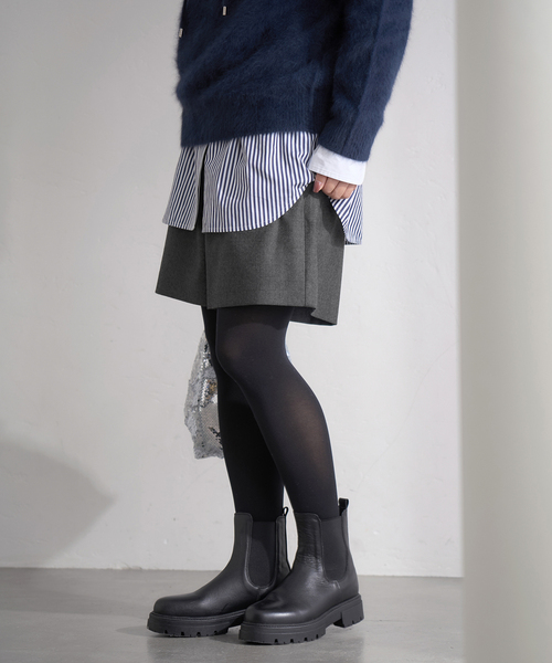 IENA（イエナ）の「ウォッシャブルサキソニーウールショートパンツ（その他パンツ・レディース・チャコールグレー/ブラック・38/36）」の17枚目の写真