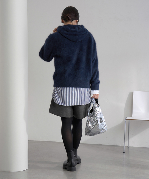 IENA（イエナ）の「ウォッシャブルサキソニーウールショートパンツ（その他パンツ・レディース・チャコールグレー/ブラック・38/36）」の22枚目の写真