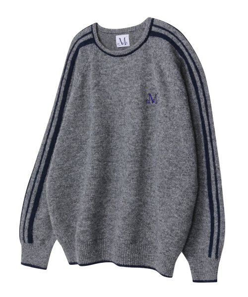 MUCENT(ムセント)の「ヘルネ トラックライン レグラン ルーズフィット ニット 男女共用 (3カラー)(ニット/セーター・レディース・ブルー/チャコールグレー/ホワイト・FREE)」の14枚目の写真