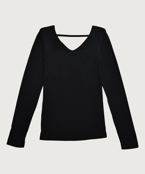 kiehtova(キエトヴァ)の「【kiehtova】BACK OPEN TOPS/バックオープントップス KTWR51(Tシャツ/カットソー・レディース・ブラック/ベージュ・FREE)」の5枚目の写真