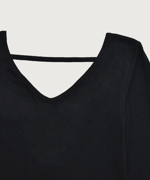 kiehtova(キエトヴァ)の「【kiehtova】BACK OPEN TOPS/バックオープントップス KTWR51(Tシャツ/カットソー・レディース・ブラック/ベージュ・FREE)」の7枚目の写真
