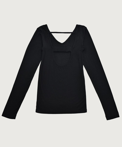 kiehtova(キエトヴァ)の「【kiehtova】BACK OPEN TOPS/バックオープントップス KTWR51(Tシャツ/カットソー・レディース・ブラック/ベージュ・FREE)」の6枚目の写真