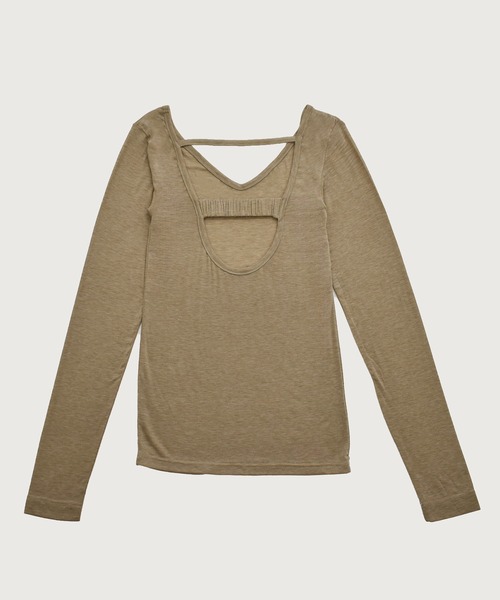 kiehtova(キエトヴァ)の「【kiehtova】BACK OPEN TOPS/バックオープントップス KTWR51(Tシャツ/カットソー・レディース・ブラック/ベージュ・FREE)」の12枚目の写真
