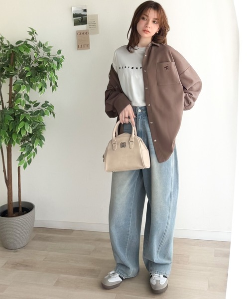 Java(ジャバ)の「《JaVaジャバコラボ》サッと羽織って即サマになる!胸元刺繍ダンボール素材シャツジャケット(シャツ/ブラウス・レディース・ブラック/チャコール/モカ・LARGE/MEDIUM/X-LARGE/SMALL)」の19枚目の写真