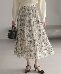 モザイクフラワープリント スカート