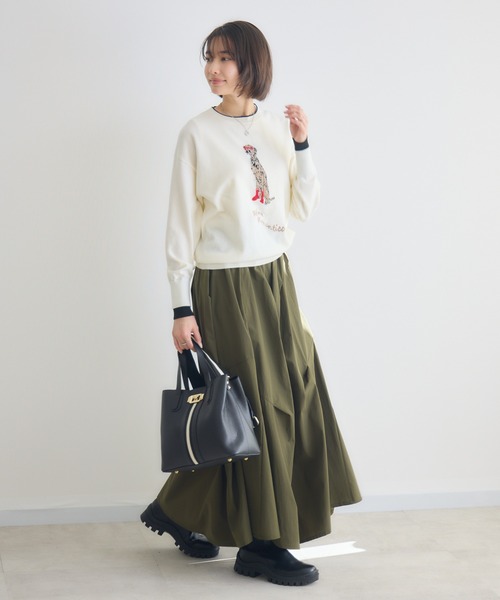 KATHARINE ROSS（キャサリンロス）の「【KATHARINE ROSS】14Gジャガードプルオーバー（ニット/セーター・レディース・ライトグレー/オフホワイト・FREE）」の4枚目の写真