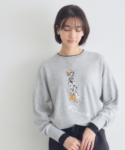 KATHARINE ROSS（キャサリンロス）の「【KATHARINE ROSS】14Gジャガードプルオーバー（ニット/セーター・レディース・ライトグレー/オフホワイト・FREE）」の13枚目の写真