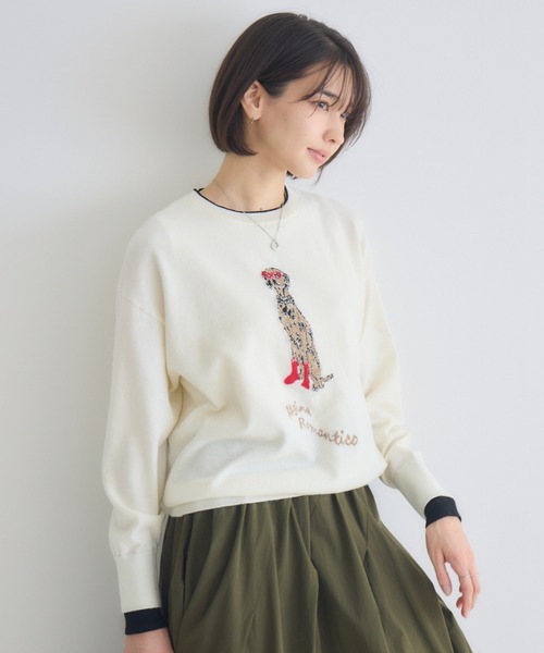 KATHARINE ROSS（キャサリンロス）の「【KATHARINE ROSS】14Gジャガードプルオーバー（ニット/セーター・レディース・ライトグレー/オフホワイト・FREE）」の8枚目の写真