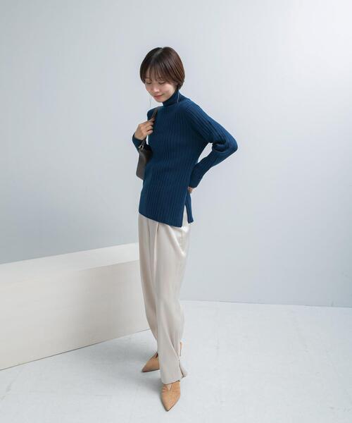 セール】エクストラファインリブタートルニット（ニット/セーター