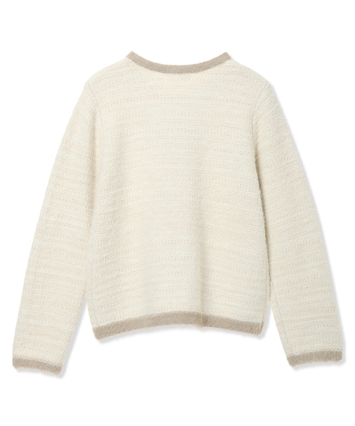 A/C DESIGN BY ALPHA CUBIC（エーシーデザインバイアルファキュービック）の「バイカラーフェザーニットカーディガン（カーディガン/ボレロ・レディース・ベージュ/ネイビー・L/M）」の18枚目の写真