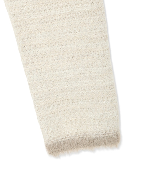 A/C DESIGN BY ALPHA CUBIC（エーシーデザインバイアルファキュービック）の「バイカラーフェザーニットカーディガン（カーディガン/ボレロ・レディース・ベージュ/ネイビー・L/M）」の21枚目の写真