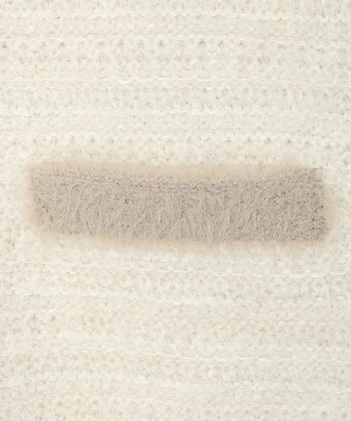 A/C DESIGN BY ALPHA CUBIC（エーシーデザインバイアルファキュービック）の「バイカラーフェザーニットカーディガン（カーディガン/ボレロ・レディース・ベージュ/ネイビー・L/M）」の22枚目の写真