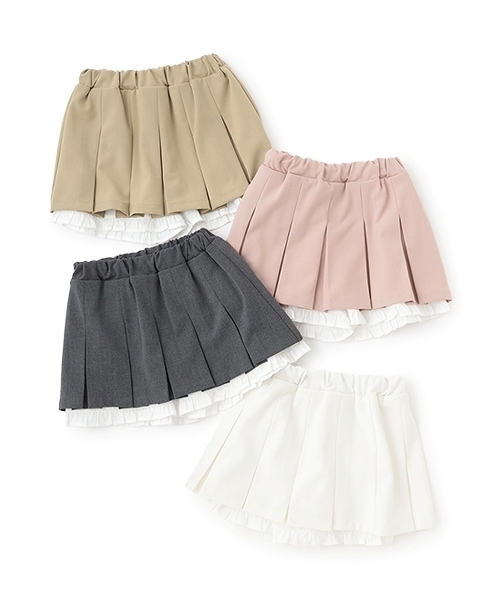 Lycee mine（リセマイン）の「【Lycee mine バレエシリーズ】タックプリーツスカート(インパン付き)（スカート・キッズ・ベージュ/チャコール/ピンク/オフホワイト・140cm/150cm/100cm/110cm/120cm/130cm）」の15枚目の写真