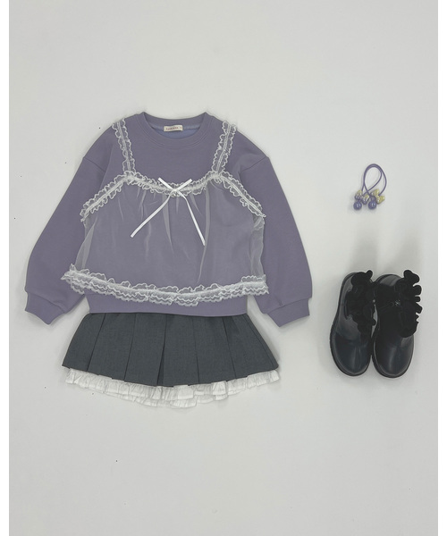 Lycee mine（リセマイン）の「【Lycee mine バレエシリーズ】タックプリーツスカート(インパン付き)（スカート・キッズ・ベージュ/チャコール/ピンク/オフホワイト・140cm/150cm/100cm/110cm/120cm/130cm）」の16枚目の写真