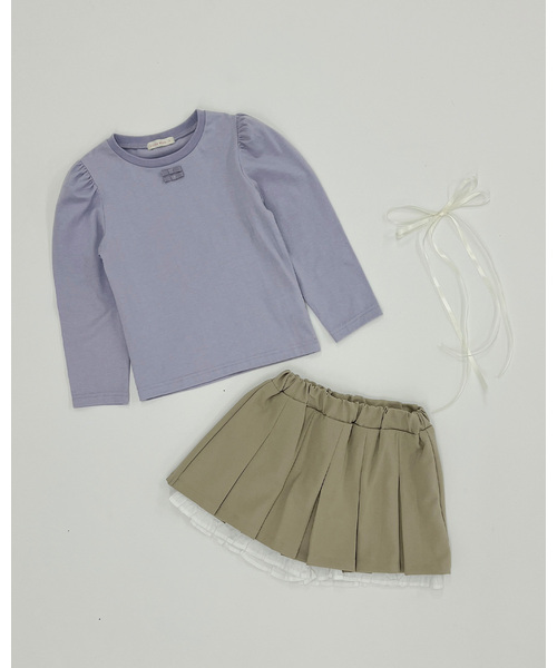 Lycee mine（リセマイン）の「【Lycee mine バレエシリーズ】タックプリーツスカート(インパン付き)（スカート・キッズ・ベージュ/チャコール/ピンク/オフホワイト・140cm/150cm/100cm/110cm/120cm/130cm）」の17枚目の写真