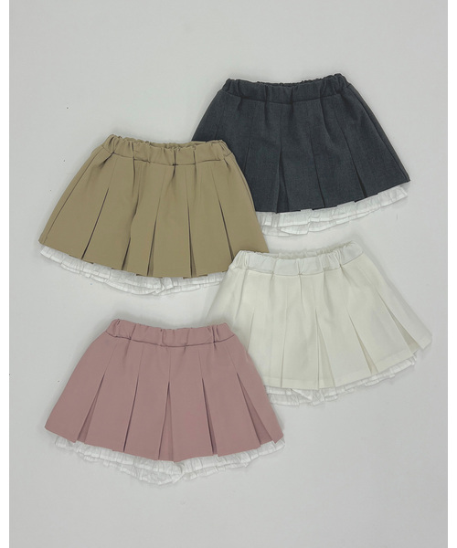 Lycee mine（リセマイン）の「【Lycee mine バレエシリーズ】タックプリーツスカート(インパン付き)（スカート・キッズ・ベージュ/チャコール/ピンク/オフホワイト・140cm/150cm/100cm/110cm/120cm/130cm）」の18枚目の写真