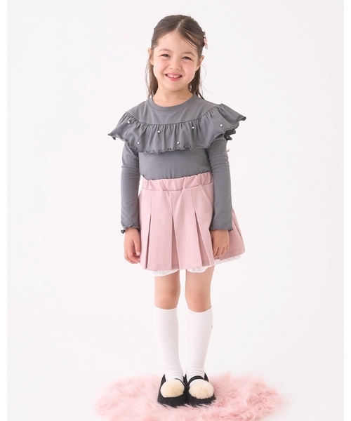Lycee mine(リセマイン)の「【Lycee mine バレエシリーズ】タックプリーツスカート(インパン付き)【子供服】【キッズ】【女の子】(スカート・キッズ・ベージュ/チャコール/ピンク/オフホワイト・140cm/150cm/100cm/110cm/120cm/130cm)」の16枚目の写真