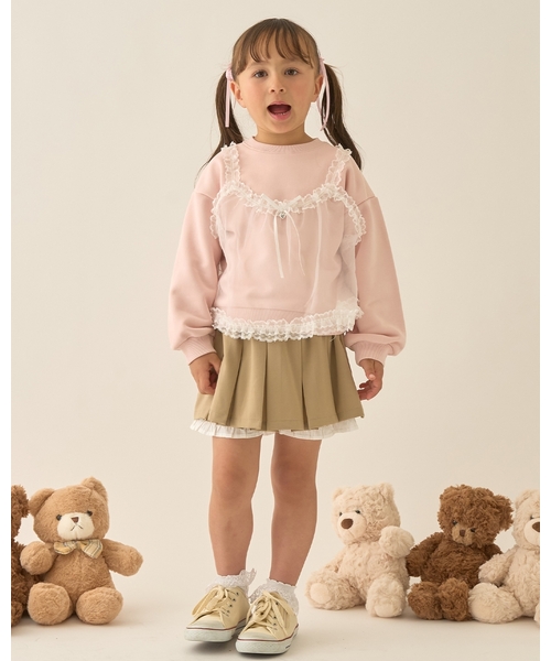 Lycee mine（リセマイン）の「【Lycee mine バレエシリーズ】タックプリーツスカート(インパン付き)【子供服】【キッズ】【女の子】（スカート・キッズ・ベージュ/チャコール/ピンク/オフホワイト・140cm/150cm/100cm/110cm/120cm/130cm）」の6枚目の写真
