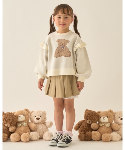Lycee mine（リセマイン）の「【Lycee mine バレエシリーズ】タックプリーツスカート(インパン付き)【子供服】【キッズ】【女の子】（スカート・キッズ・ベージュ/チャコール/ピンク/オフホワイト・140cm/150cm/100cm/110cm/120cm/130cm）」の8枚目の写真