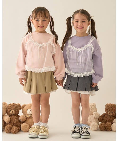 Lycee mine（リセマイン）の「【Lycee mine バレエシリーズ】タックプリーツスカート(インパン付き)【子供服】【キッズ】【女の子】（スカート・キッズ・ベージュ/チャコール/ピンク/オフホワイト・140cm/150cm/100cm/110cm/120cm/130cm）」の15枚目の写真